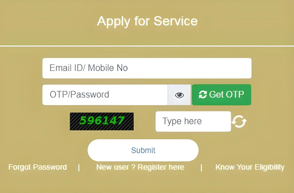 Applying for services on Seva Sindhu Portal